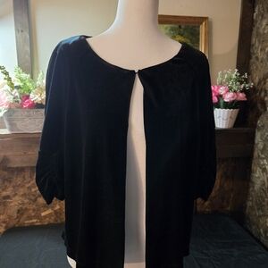 dressbarn Black Open-Front Sweater